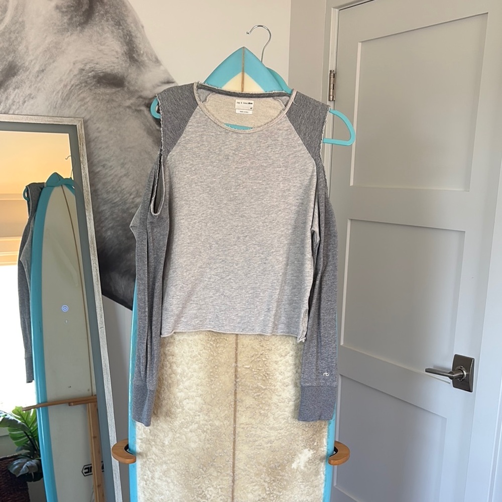 Rag & Bone Gray and Cream Knit Top